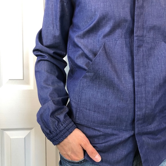 Kris Van Assche Blue Pouch Pocket Shirt 46 - Picture 4 of 8